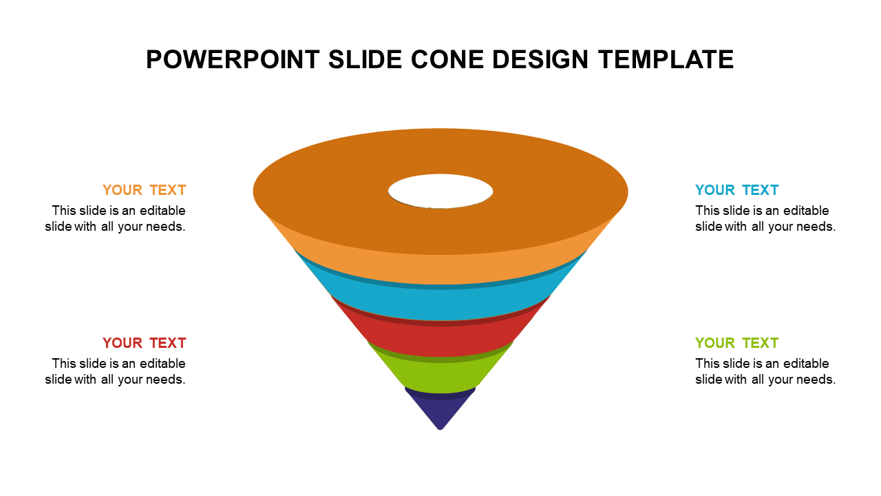 Interesting And Best PowerPoint Slide Cone Design Template